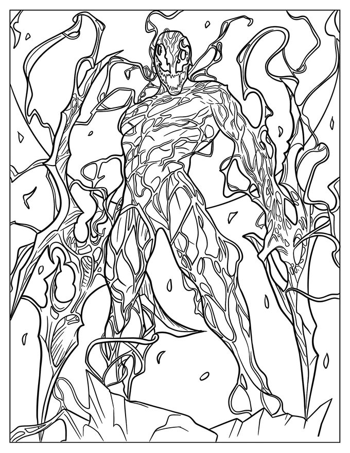 Realistic Scary Carnage Coloring Page