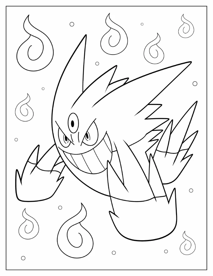 Easy Mega Gengar Pokemon To Color