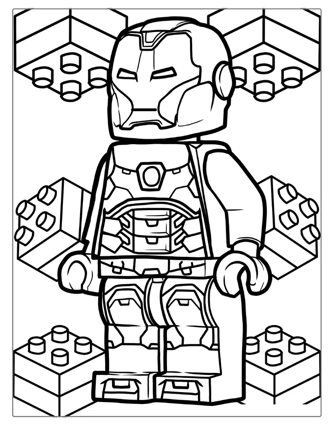 Lego Iron Man Coloring Page