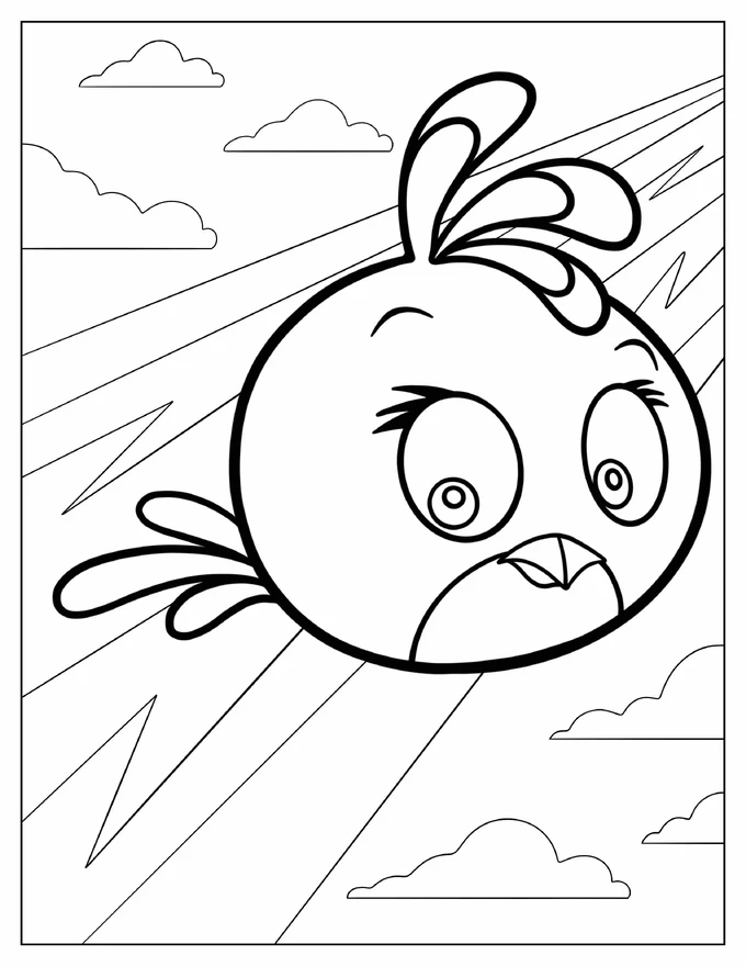 Cute Stella Angry Birds Coloring Page