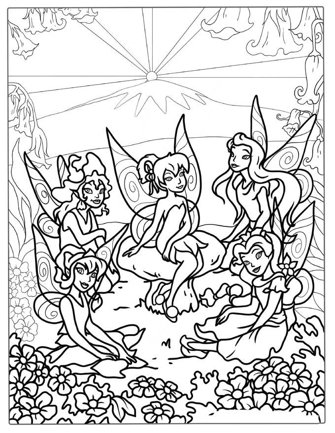 Pixie Hollow Coloring Page For Kids