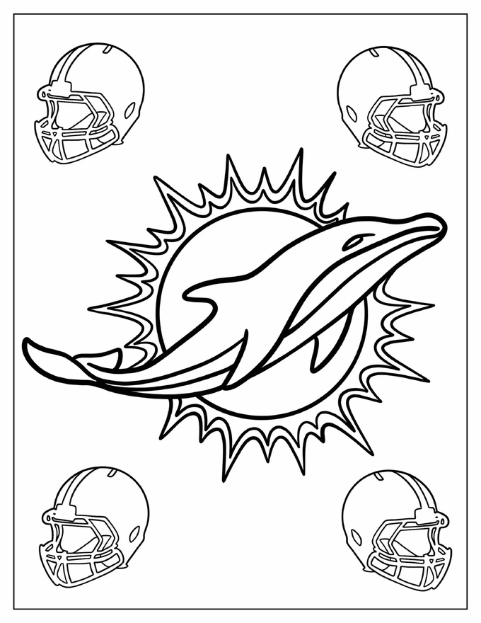 Miami Dolphins Team Logo To Color