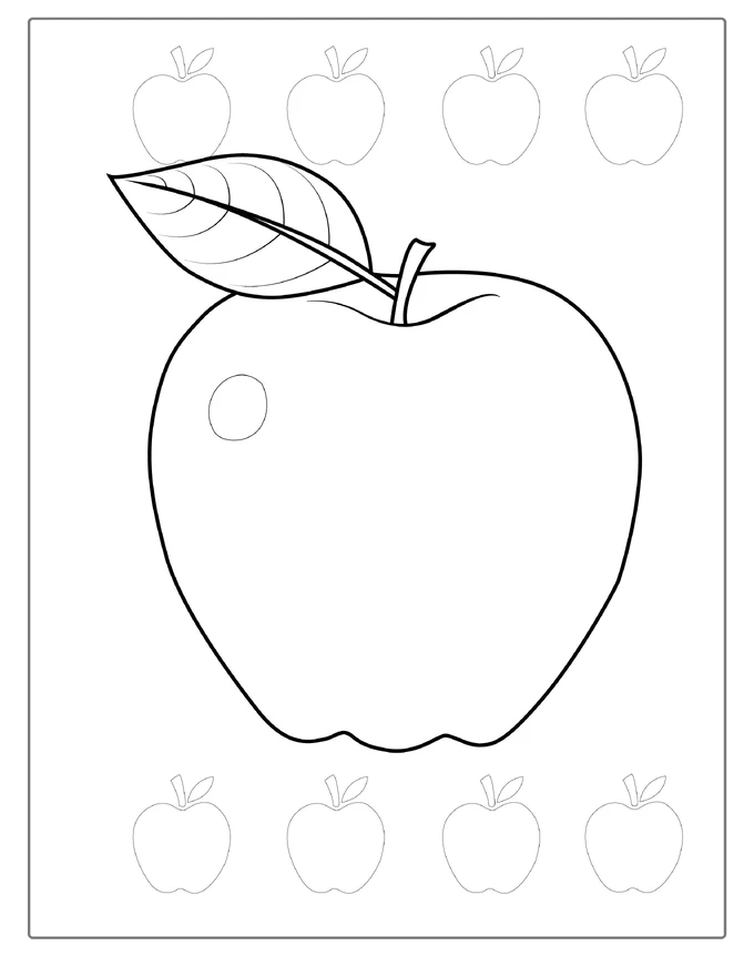 Apple Coloring In Page