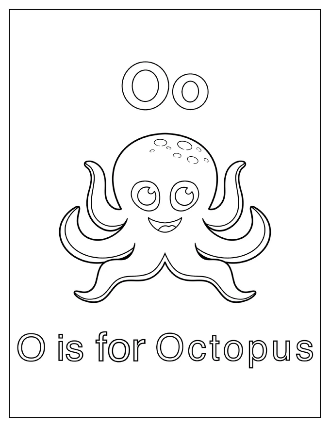 O Is For Octopus Coloring Sheet