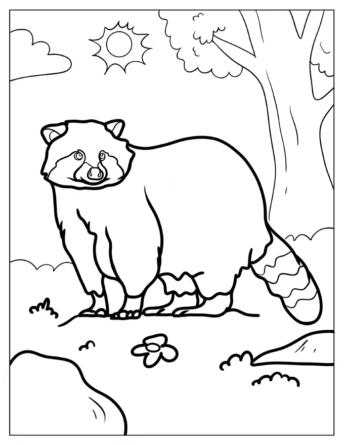 Adult Raccoon In A Forest