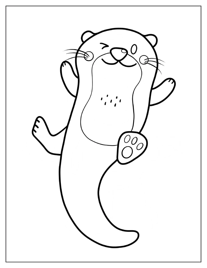 Small Otter With Long Tail Coloring Sheet