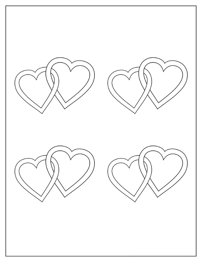 Medium Linked Hearts Template.