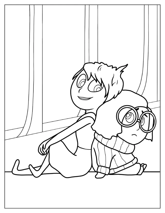 Coloring Page Of Joy And Sadness