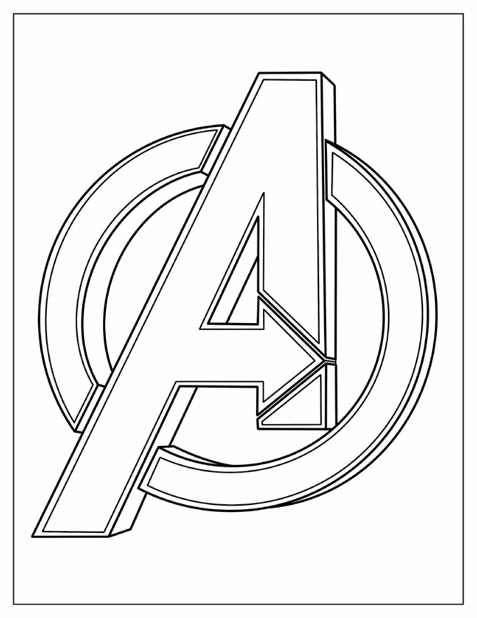 Avengers Logo To Color