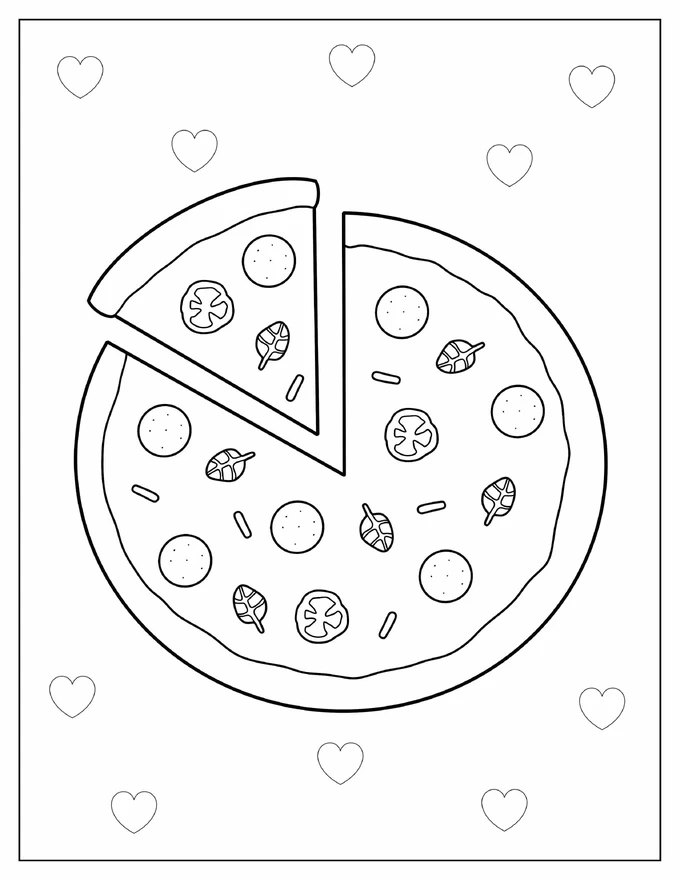 Simple Outline Of a Pizza For Preschoolers