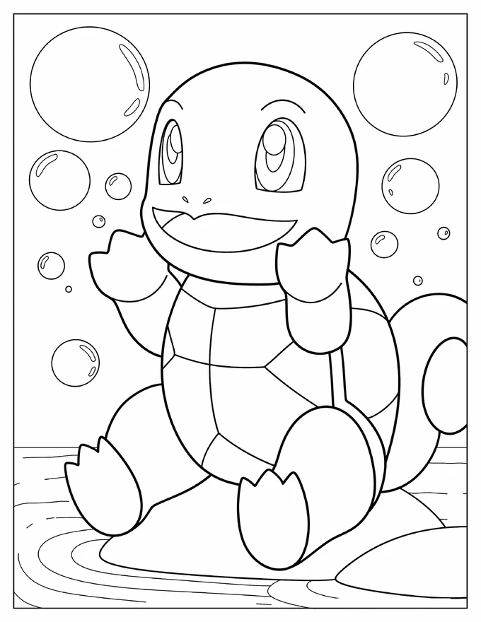 Cute Squirtle Pokemon To Color