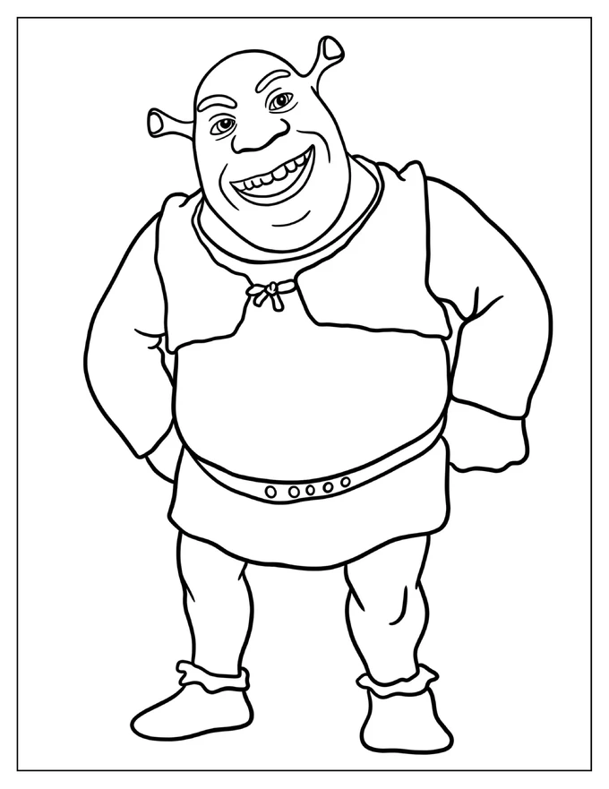 Coloring Page Of Shrek For Preschoolers