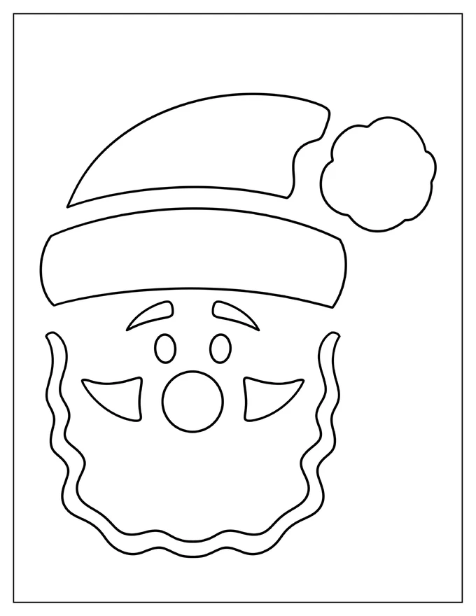 Full Page Santa Face Christmas Stencil