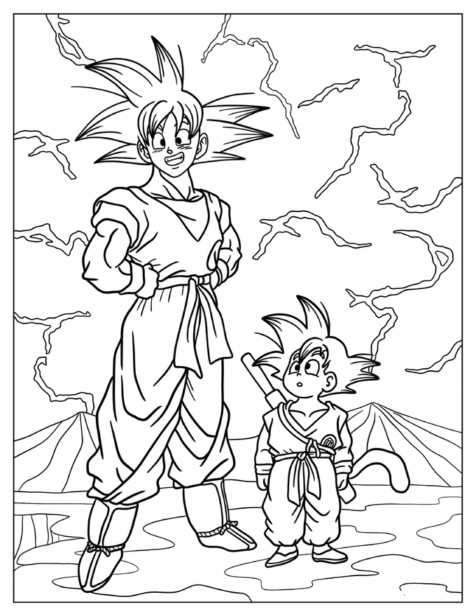 Adult Goku With Child Goku