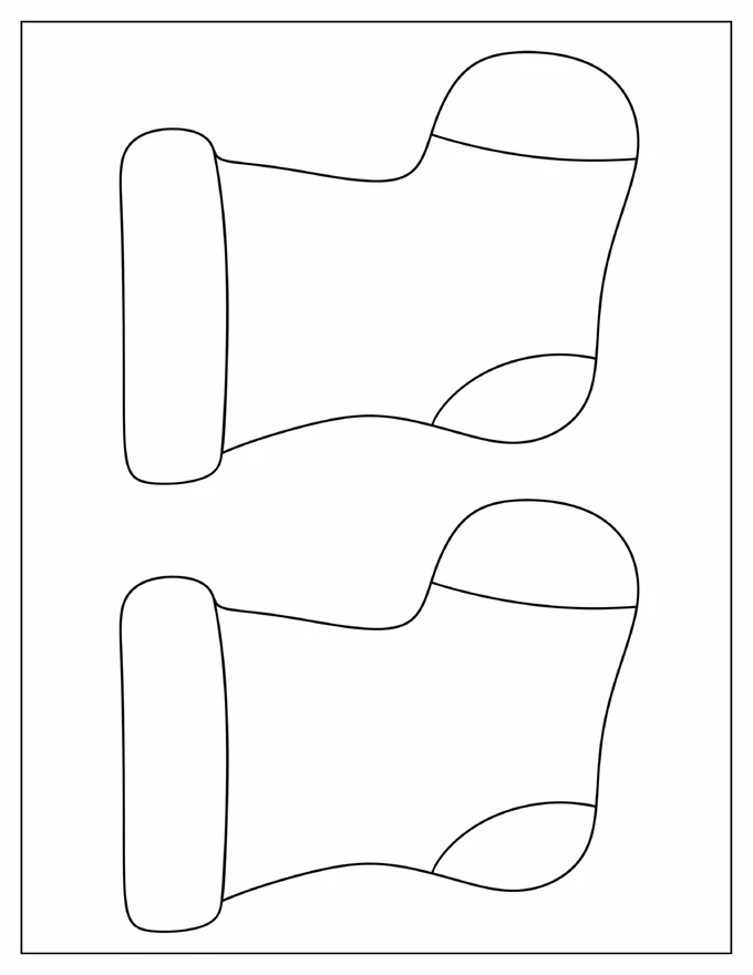 Two Half-Page Kawaii Christmas Stocking Template