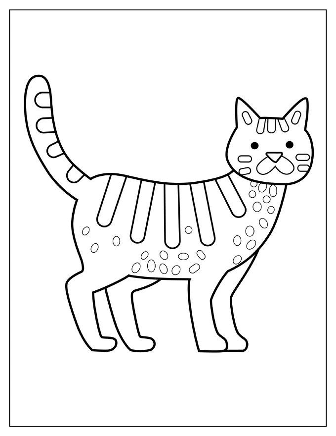 Farm Cat Coloring Page