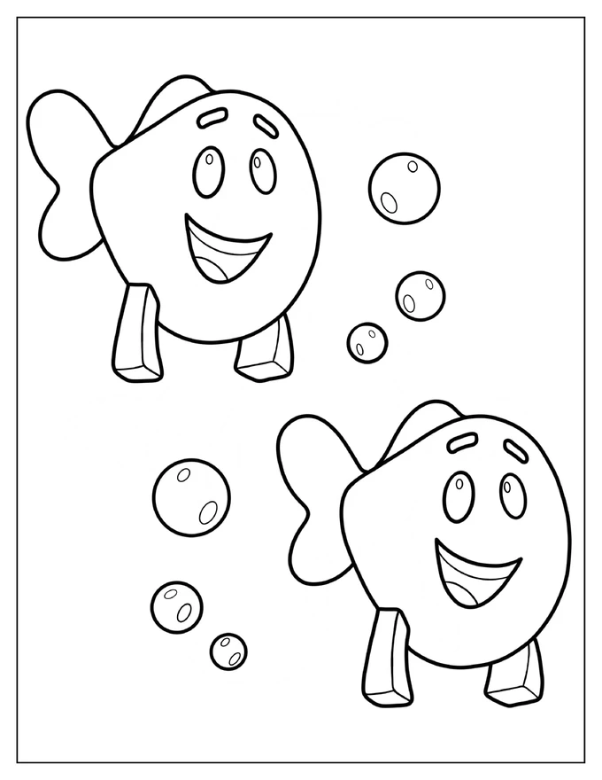 Bubble Guppies Little Fish Coloring Page For Preschoolers