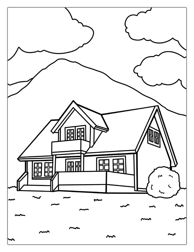 Easy House To Color In