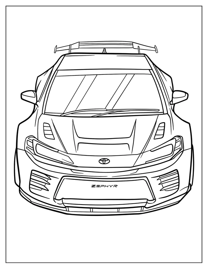 Easy 2023 Toyota Prius Coloring Page For Kids