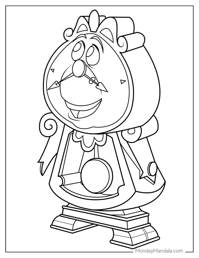 Cogsworth Clock Coloring Page