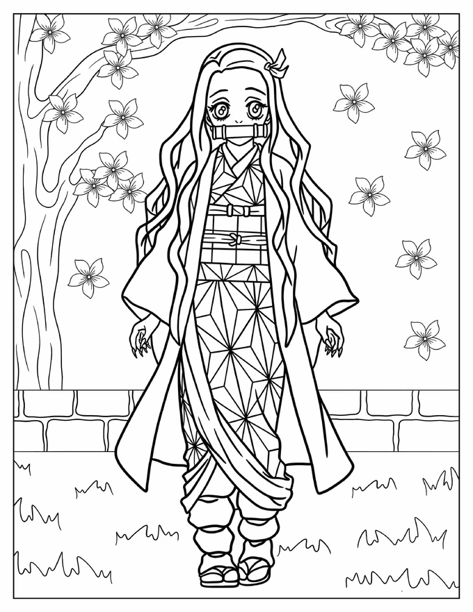 Nezuko Under Cherry Blossoms