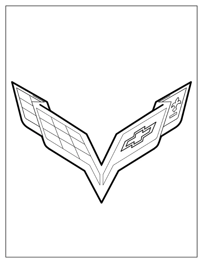 Corvette Logo Coloring Page