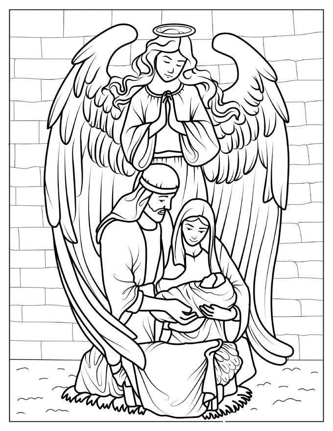 Nativity Angel Coloring Page