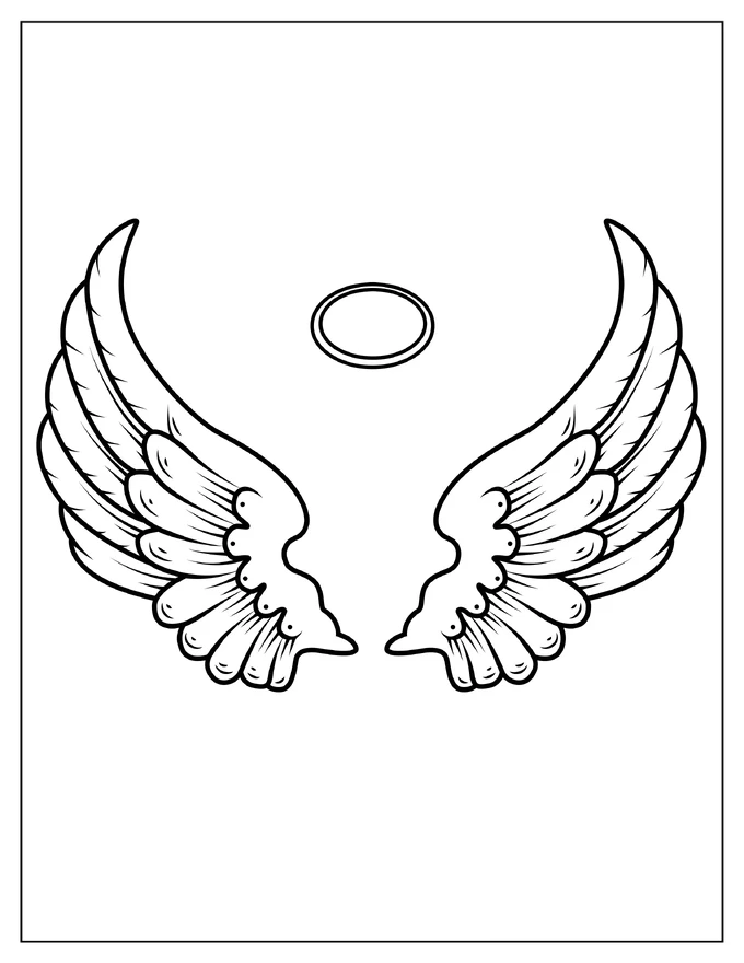 Simple Outline Of Angel Wings