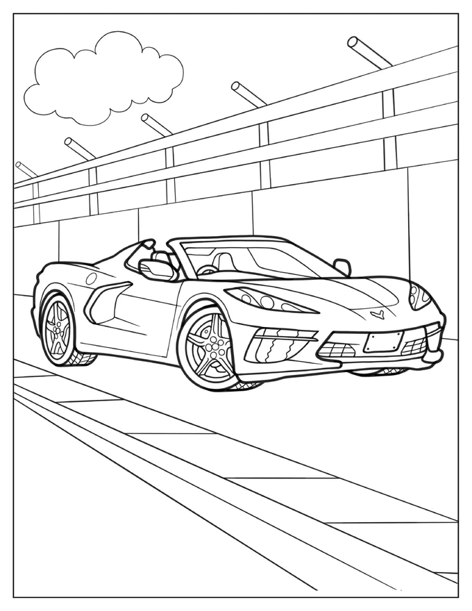 Corvette Stingray Coloring Page