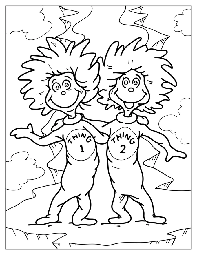 Coloring Page Of Thing One And Thing Two