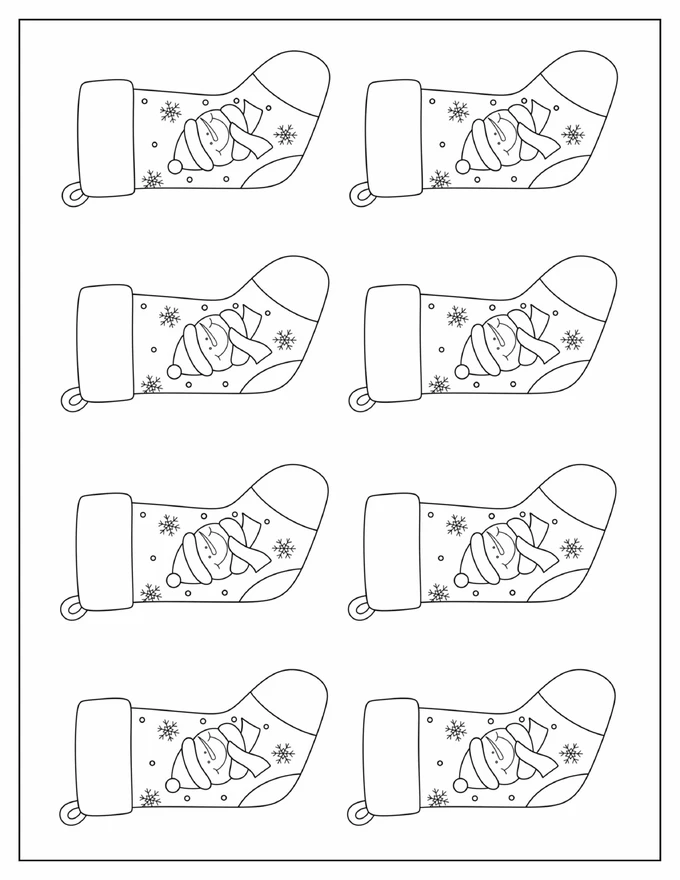 Small Snowman Christmas Stocking Template