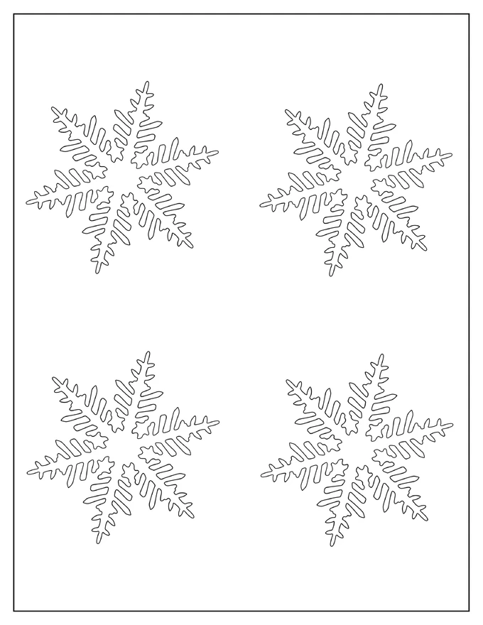 Medium Fernlike Snowflake Template