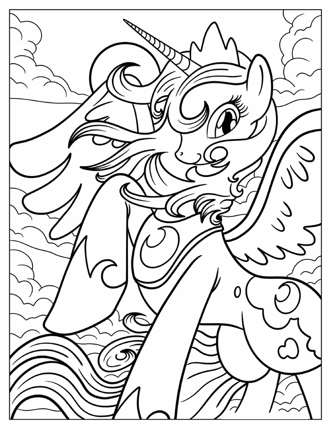 Beautiful Princess Luna With Wings Spread