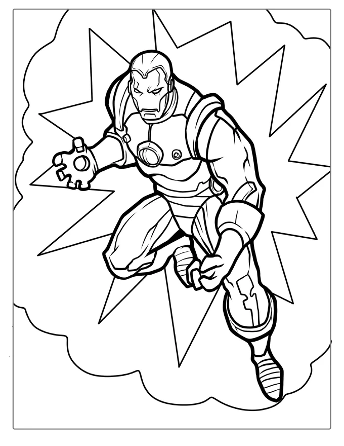 Easy Outline Of Iron Man For Kids