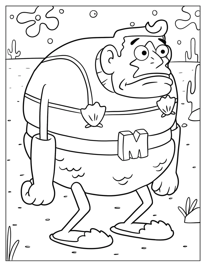 SpongeBob Mermaid Man Coloring Sheet