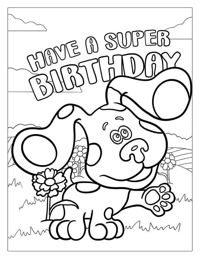 Blue’s Clues Happy Birthday Coloring Page For Parties