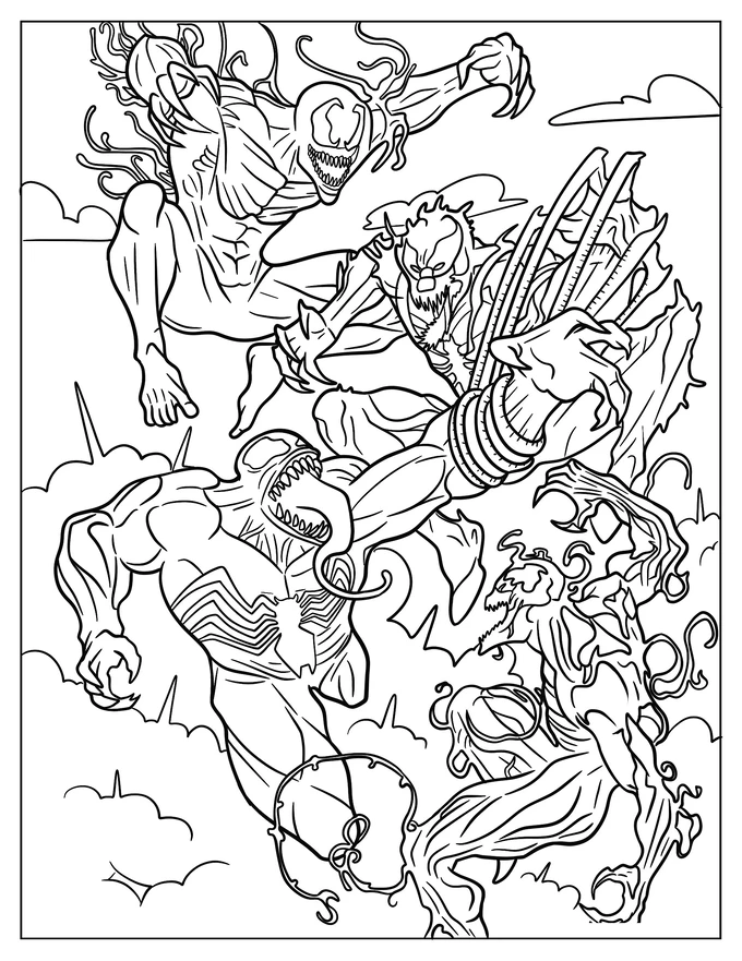 Venom Vs Carnage Coloring Page