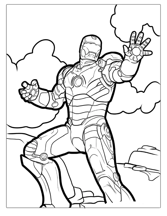 Simple Iron Man Coloring Sheet