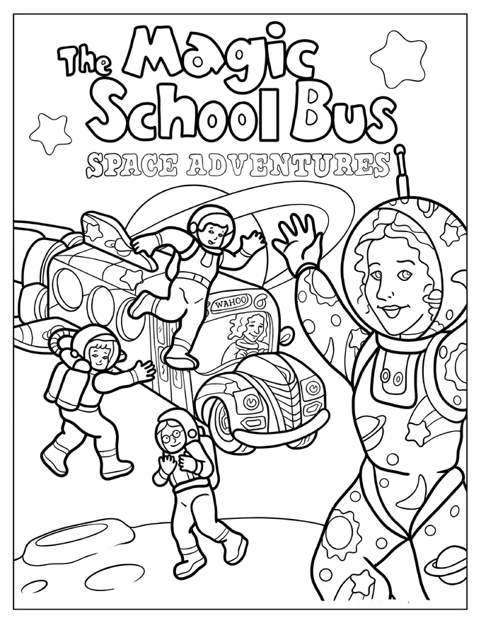 The Magic School Bus Space Adventure Coloring Sheet For Kids