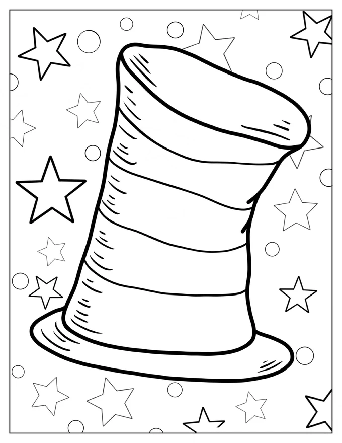 The Cat In The Hat Hat Coloring Page