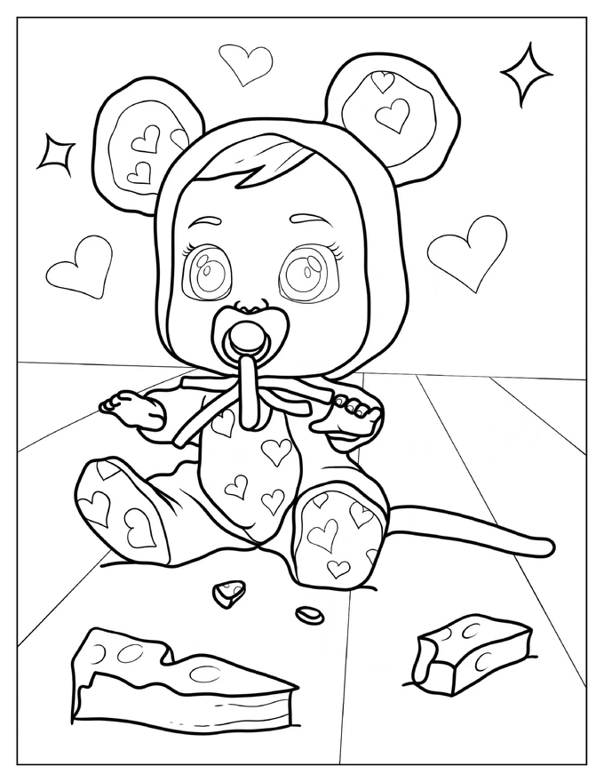 Lea The Baby Doll Cry Babies Coloring Page