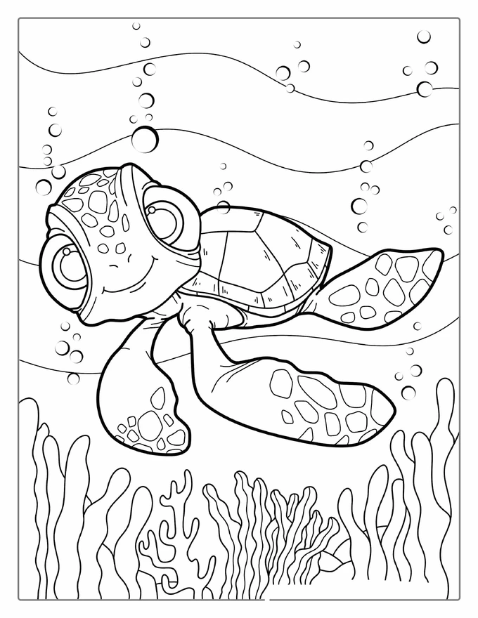 Squirt Turtle From Finding Nemo To Color