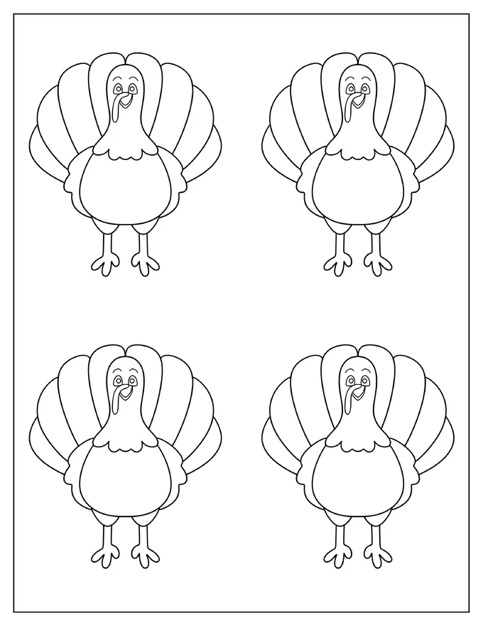 Medium Cartoon Turkey Template