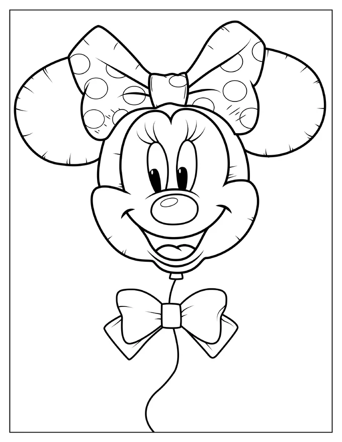 Minnie Mouse Balloon Coloring Sheet