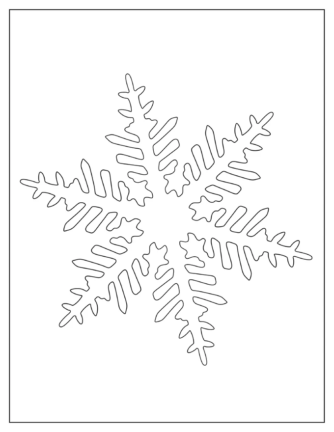 Full Page Fernlike Snowflake Template