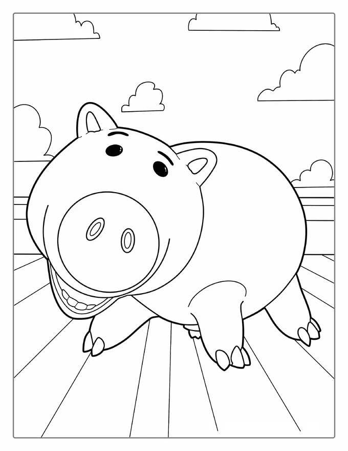 Hamm The Pig Coloring Page