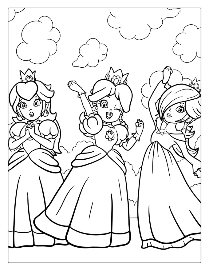 Princess Peach With Rosalina And Daisy