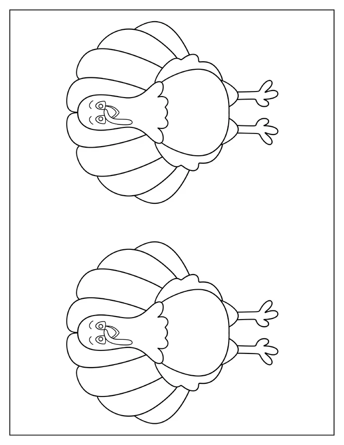 Two Half Page Cartoon Turkey Template