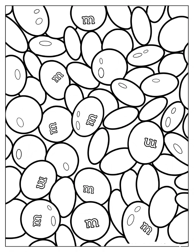 Full Page M&Ms Coloring Sheet