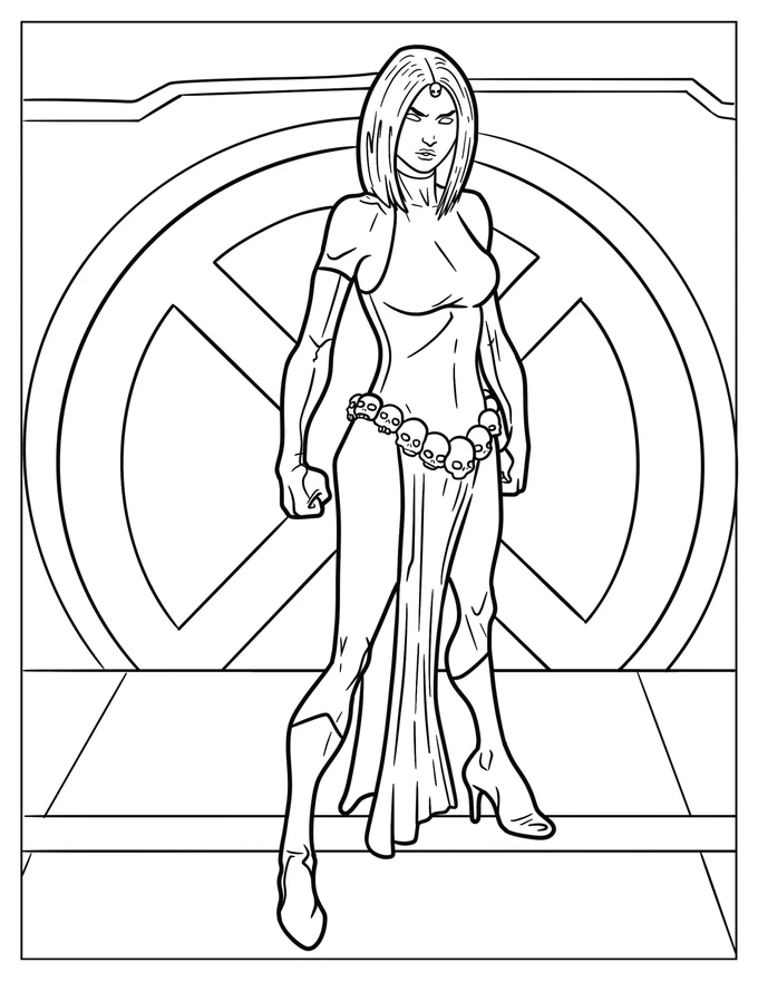 Easy Mystique Outline Coloring Page